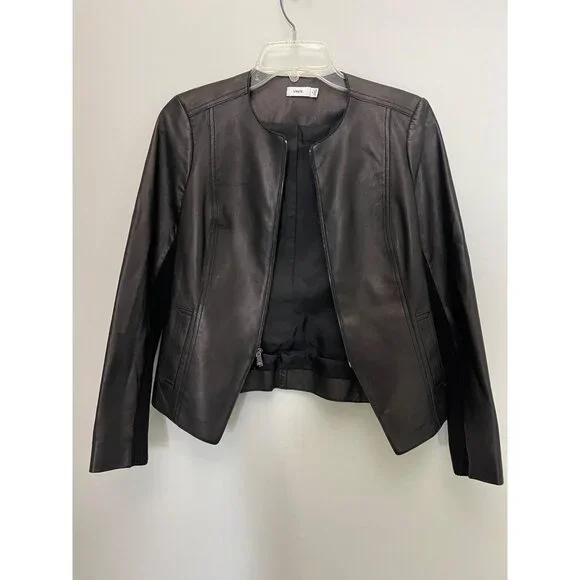 Vince Black lamb Leather Moto Jacketsize 4 designer